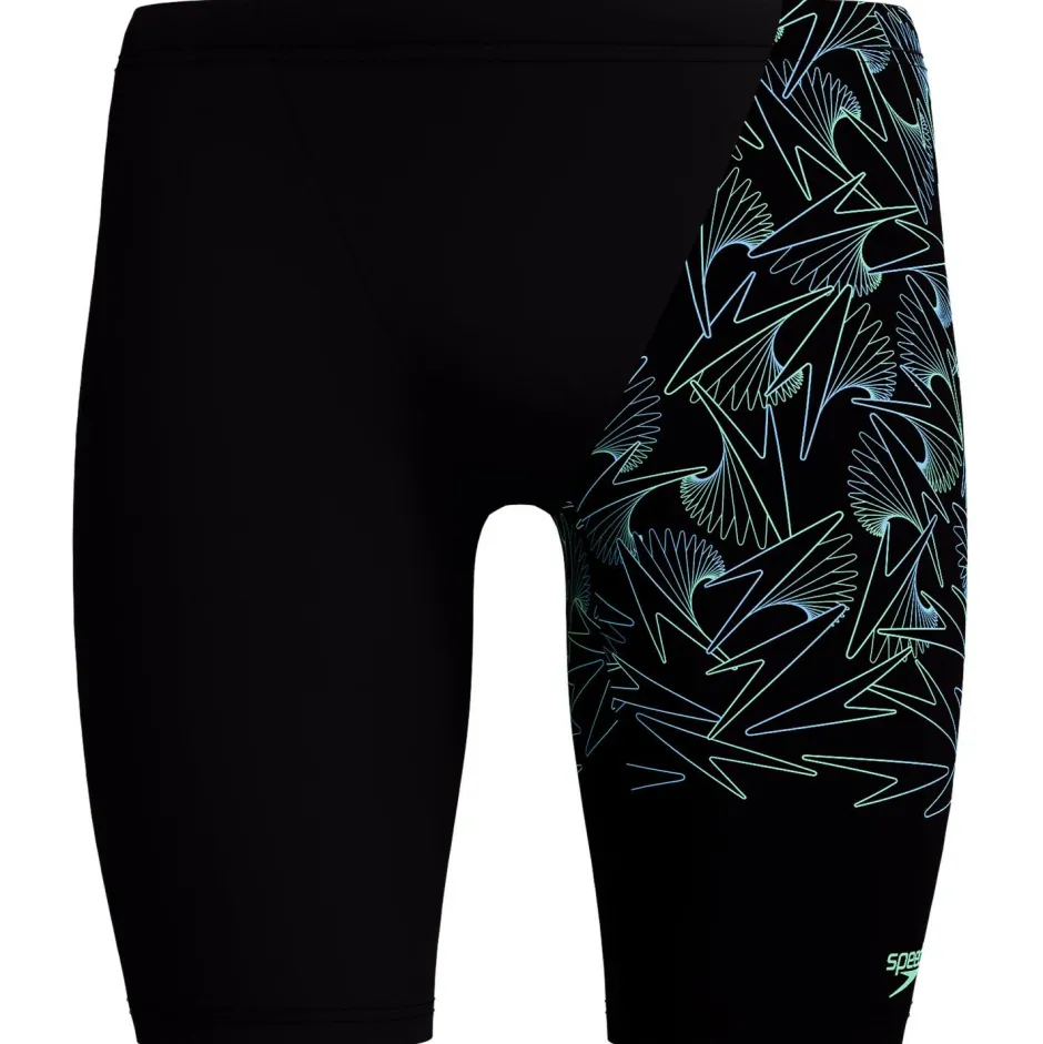 Speedo Bademode-- HyperBoom V-Cut Jammer - Badehose Black / Alfalfa Green