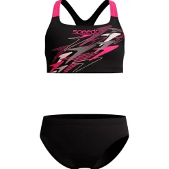 Speedo Bademode-- Kid's Medley Logo 2 Piece - Bikini Anthracite / Margarita Pink
