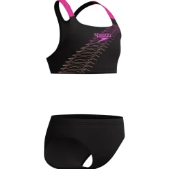 Speedo Bademode-- Kid's Medley Logo 2 Piece - Bikini Anthracite / Margarita Pink