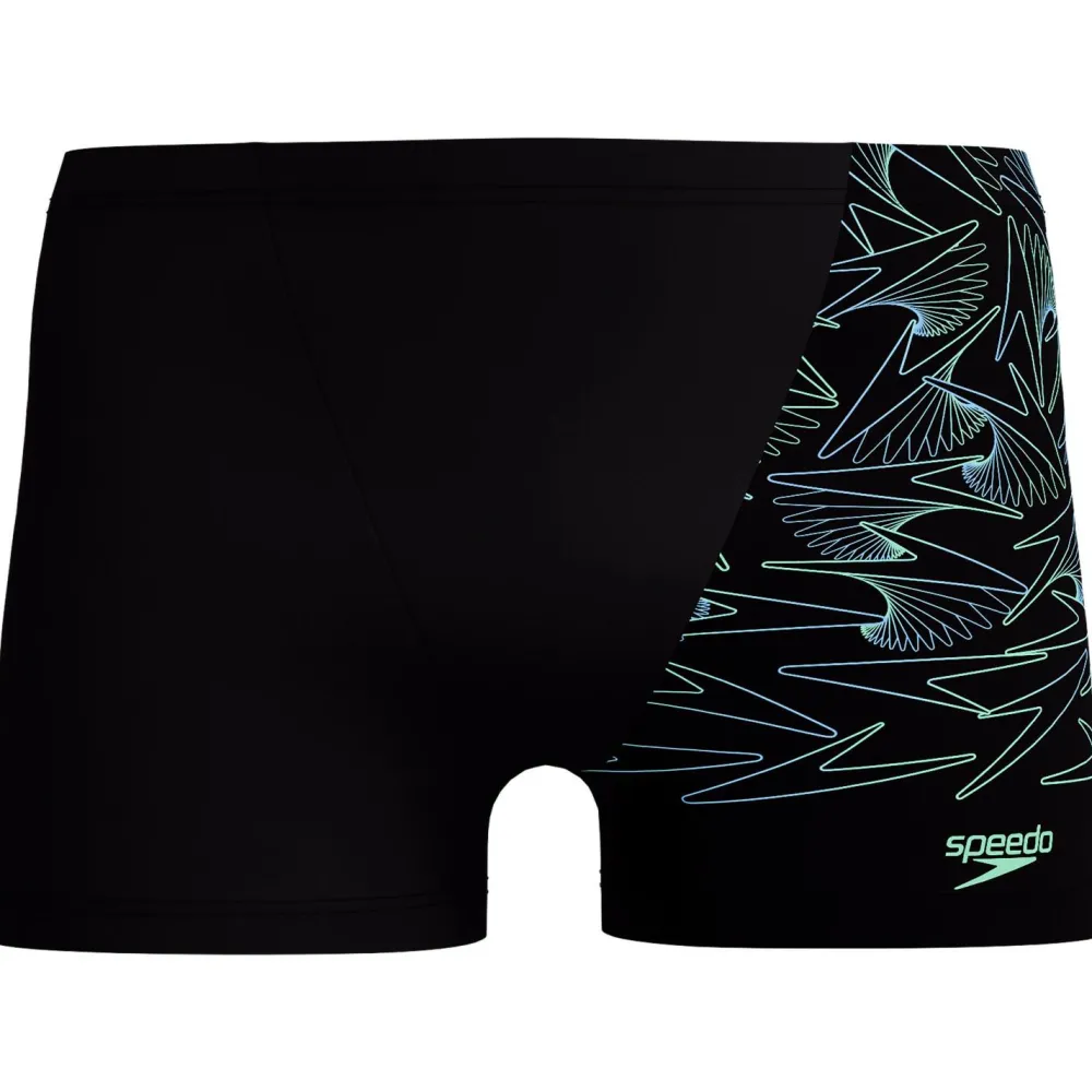 Speedo - HyperBoom V-Cut Aquashort - Badehose Black / Alfalfa Green Hot