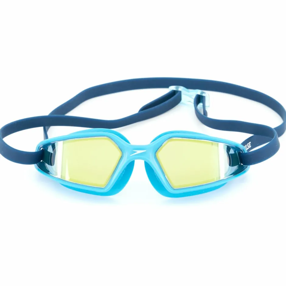 Speedo Brillen-- Kid's Hydropulse Mirror - Schwimmbrille Navy / Blue Bay / Gold Yellow