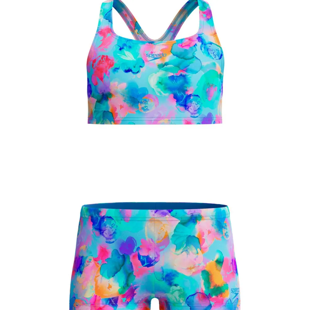 Speedo - Kid's Print Racerback Two Piece - Bikini Periwinkle Blue Discount
