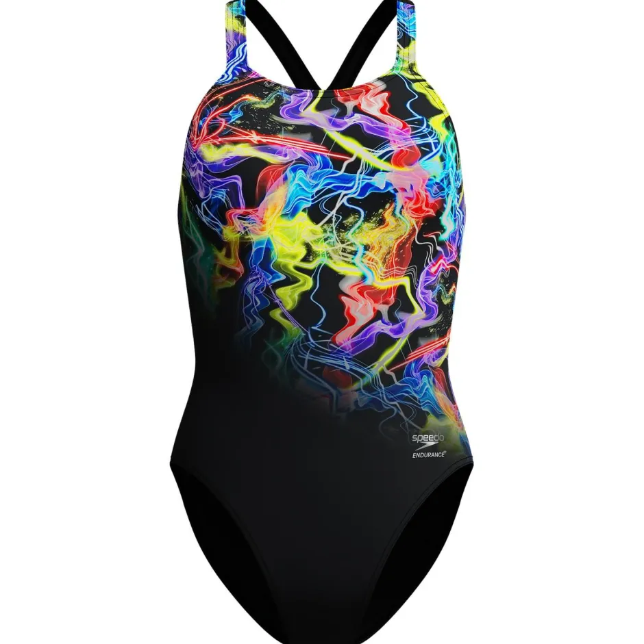 Speedo - Women's Placement Printed Powerback - Badeanzug