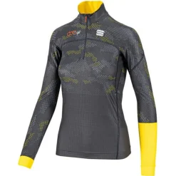Sportful Shirts, Hemden & Longsleeves|Jacken-- Women's Doro Race Jersey - Langlaufjacke Dark Gray / Yellow