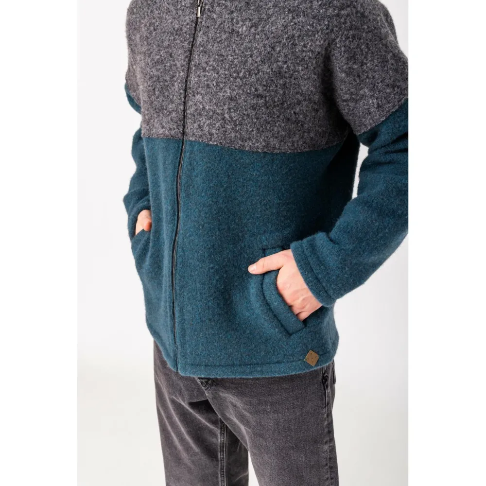 STAPF - Milo - Zip-Hoodie Steinkohle / Petrol Online