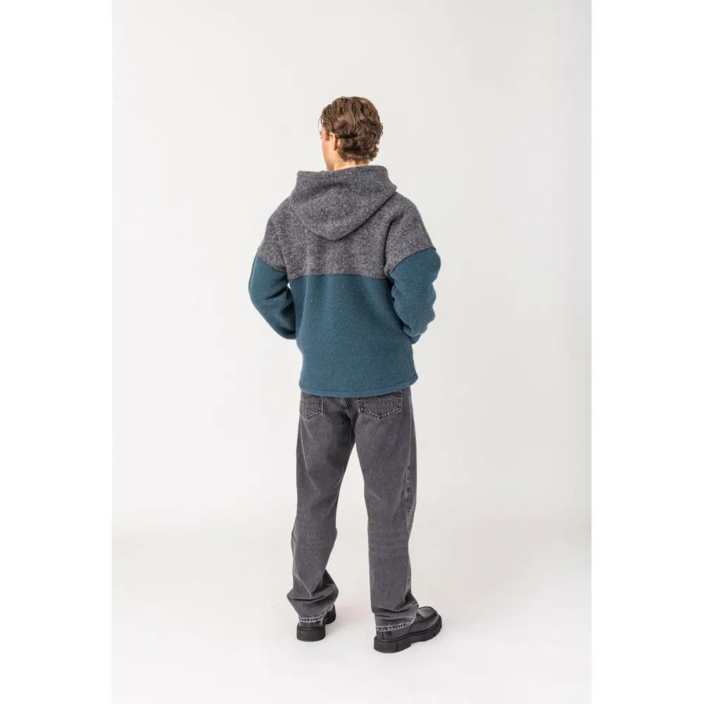 STAPF - Milo - Zip-Hoodie Steinkohle / Petrol Online