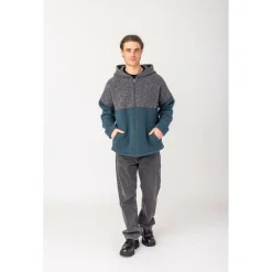 STAPF - Milo - Zip-Hoodie Steinkohle / Petrol Online