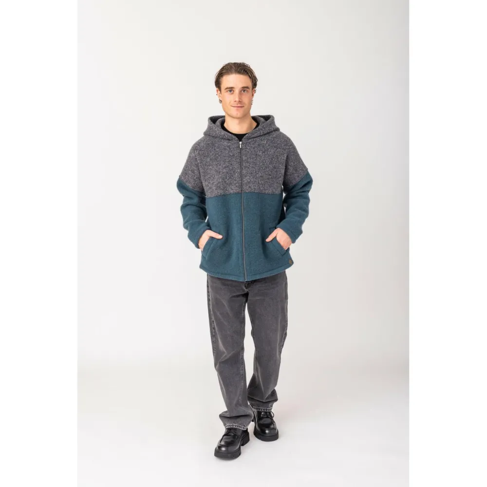 STAPF - Milo - Zip-Hoodie Steinkohle / Petrol Online
