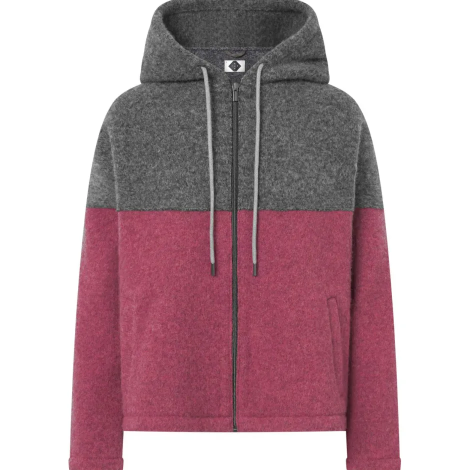 STAPF Jacken|Alltagsbekleidung-- Women's Mina - Zip-Hoodie Steinkohle / Clematis