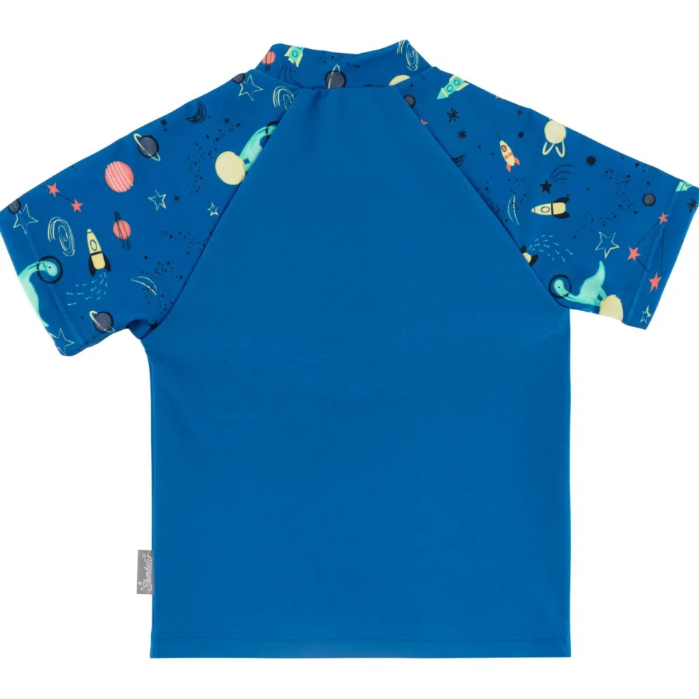 Sterntaler - Kid's Badeshirt Kurzarm Weltraum - Lycra Königsblau Hot