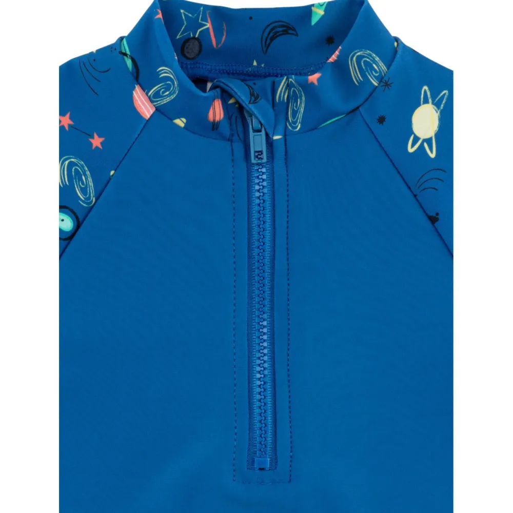 Sterntaler - Kid's Badeshirt Kurzarm Weltraum - Lycra Königsblau Hot