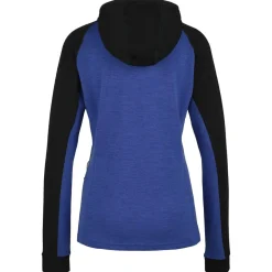 Stoic Alltagsbekleidung|Wanderbekleidung-- Women's Merino260 StadjanSt. 3/4 Zip w. Hood - Merinohoodie Black / Twilight Blue Melange