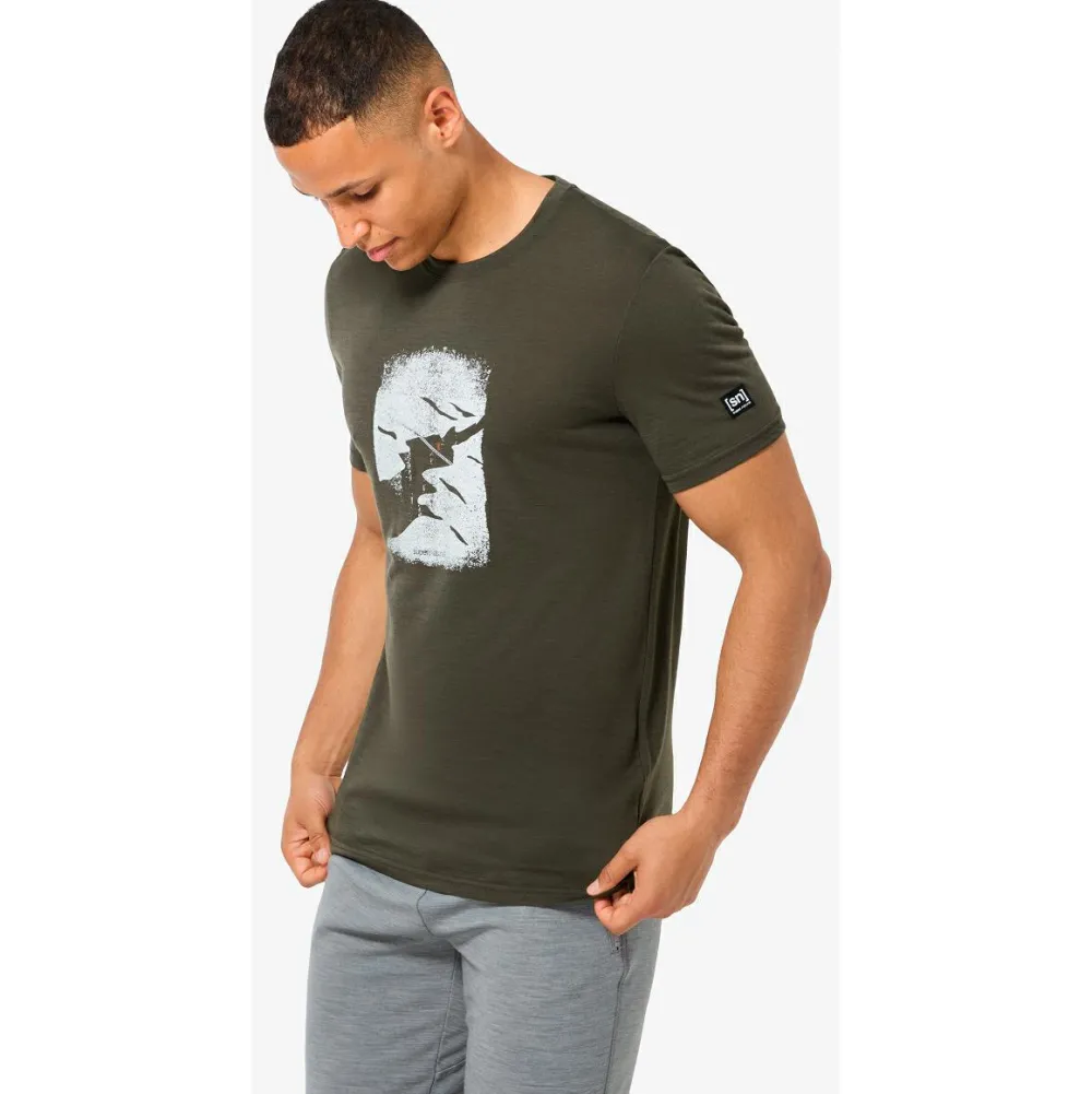 super.natural - Crevasse Tee - Merinoshirt Black Ink / Various Sale