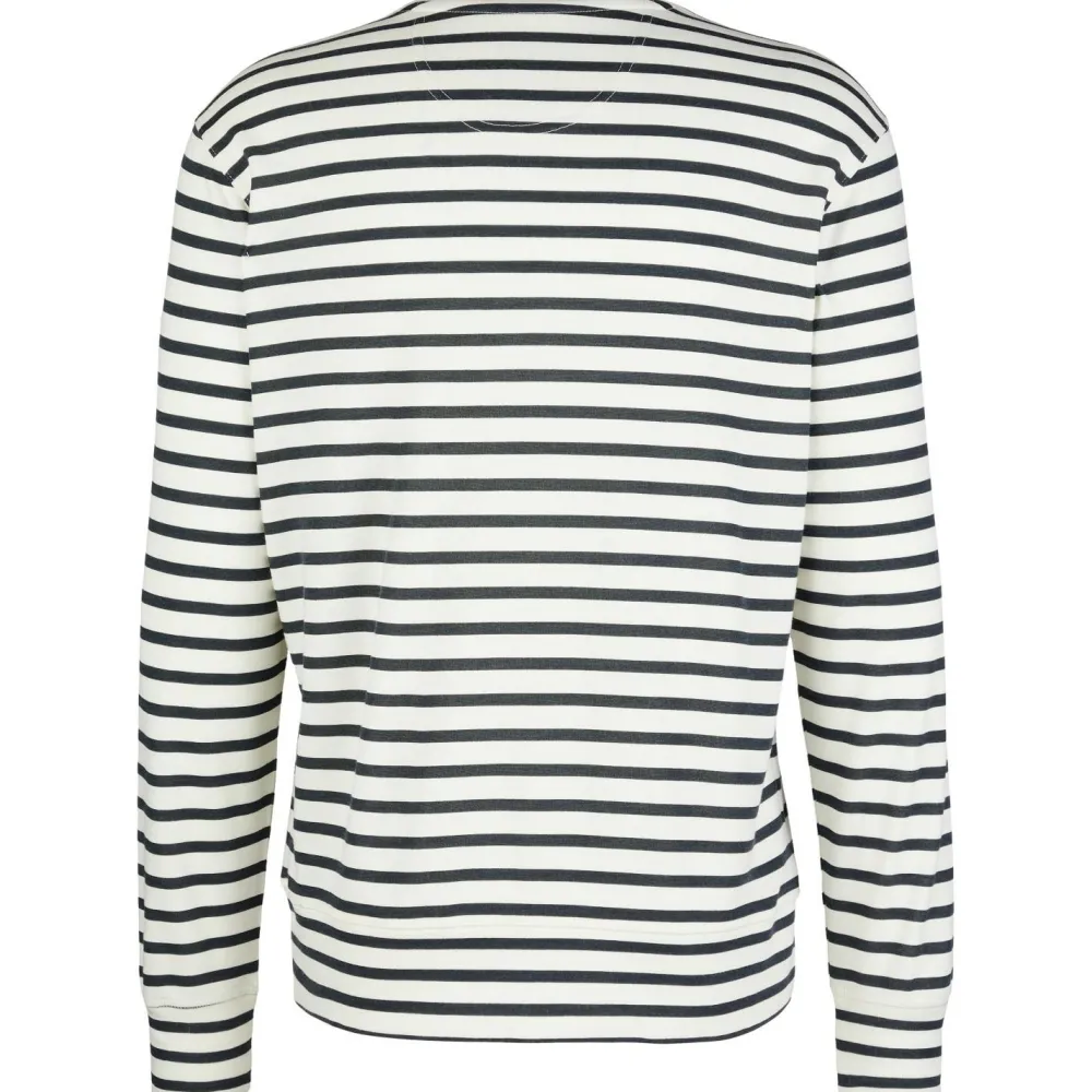 super.natural - Solution Stripe Bio Crew - Merinopullover Fresh White / Navy Stripe Online