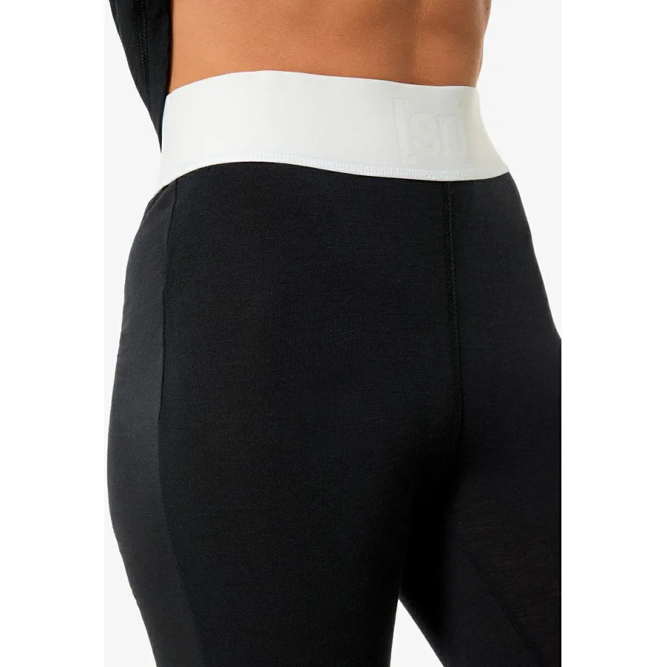 super.natural Skibekleidung|Merinounterwäsche-- Women's Bio Base Tights - Lange Unterhose Jet Black