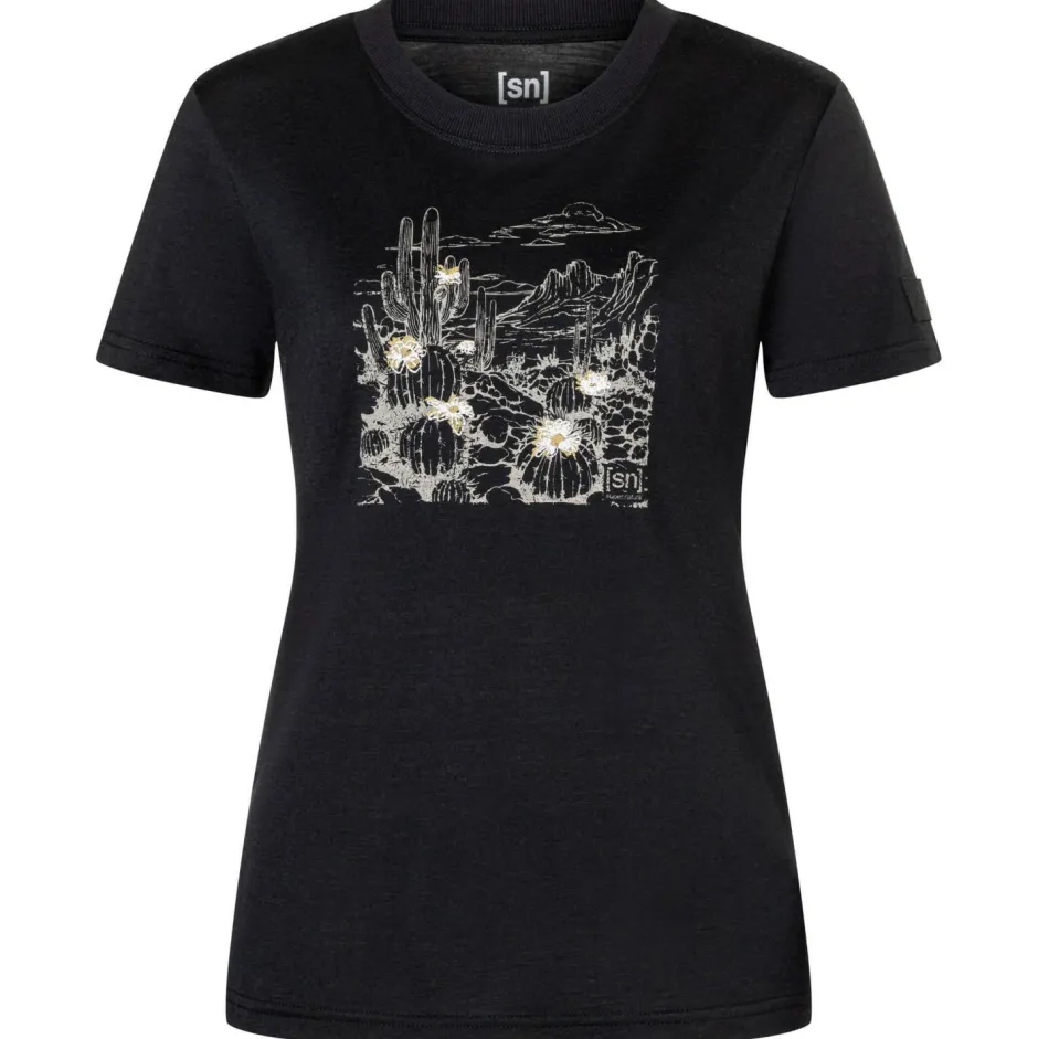super.natural Wanderbekleidung|Shirts, Hemden & Longsleeves-- Women's Cactus World Bio Jersey Tee - Merinoshirt