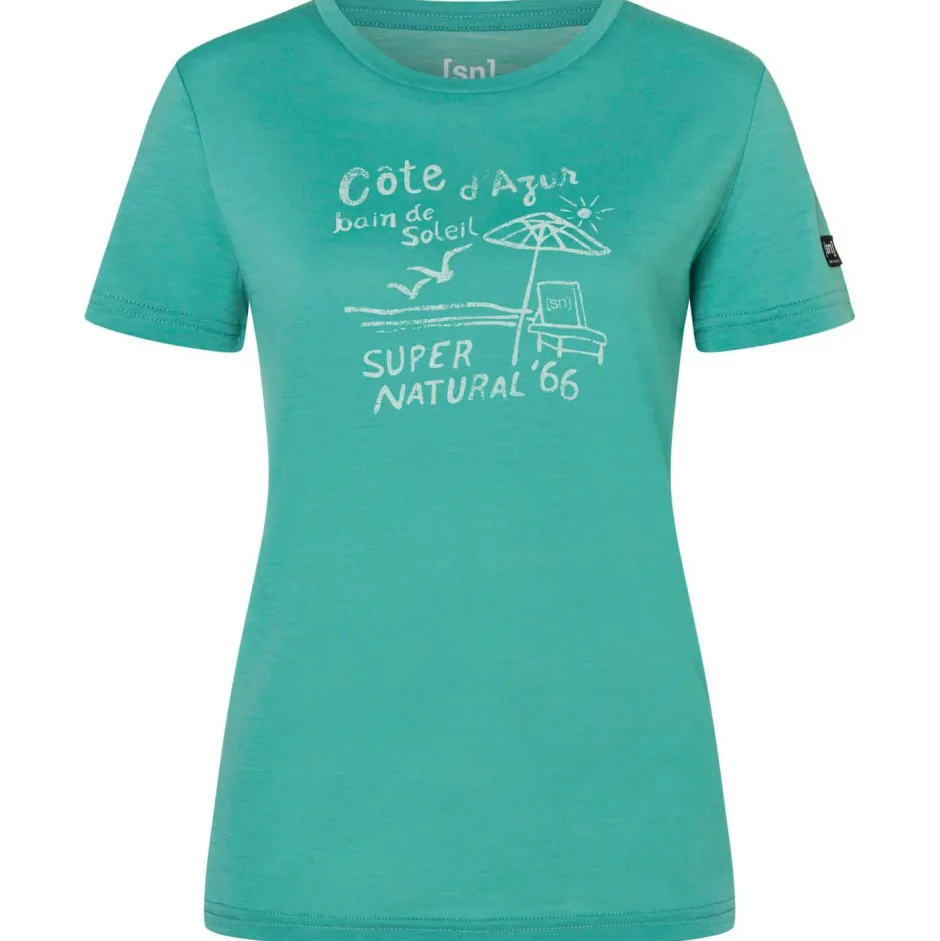 super.natural Alltagsbekleidung|Shirts, Hemden & Longsleeves-- Women's Cote D'Azur Tee - Merinoshirt