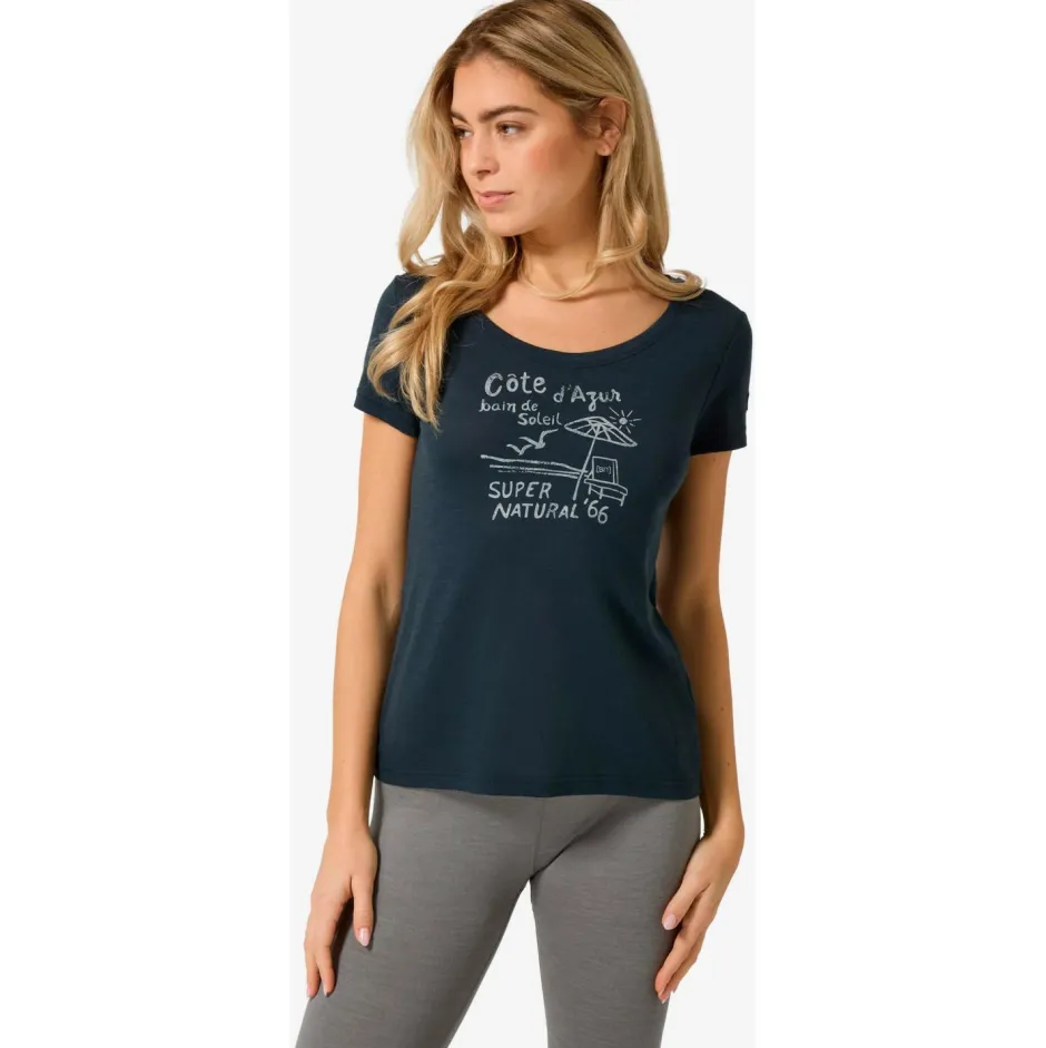 super.natural Alltagsbekleidung|Shirts, Hemden & Longsleeves-- Women's Cote D'Azur Tee - Merinoshirt