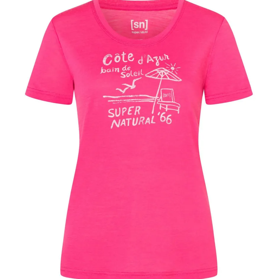 super.natural Alltagsbekleidung|Shirts, Hemden & Longsleeves-- Women's Cote D'Azur Tee - Merinoshirt