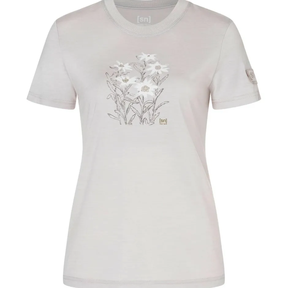 super.natural Wanderbekleidung|T-Shirts-- Women's Edelweiss Bio Jersey Tee - Merinoshirt