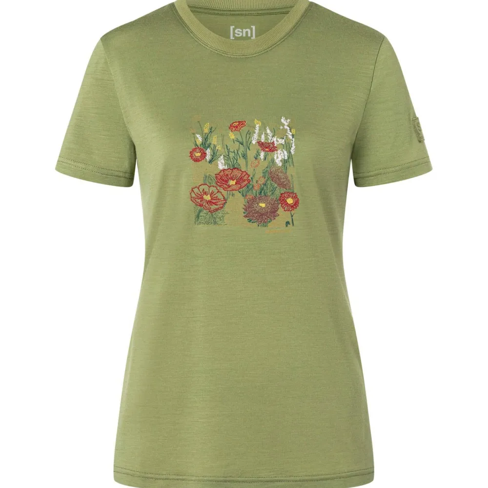 super.natural - Women's Flower Field Bio Jersey Tee - Merinoshirt Outlet
