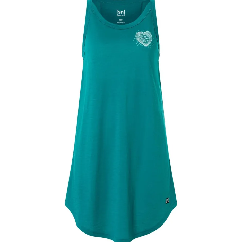 super.natural Alltagsbekleidung-- Women's Little Heartwood Dress - Kleid Pacific / White Stone
