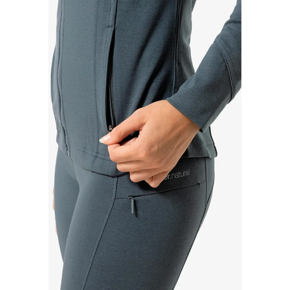 super.natural - Women's Movement Jacket - Merinojacke Cashmere Grey Melange / Jet Black Best