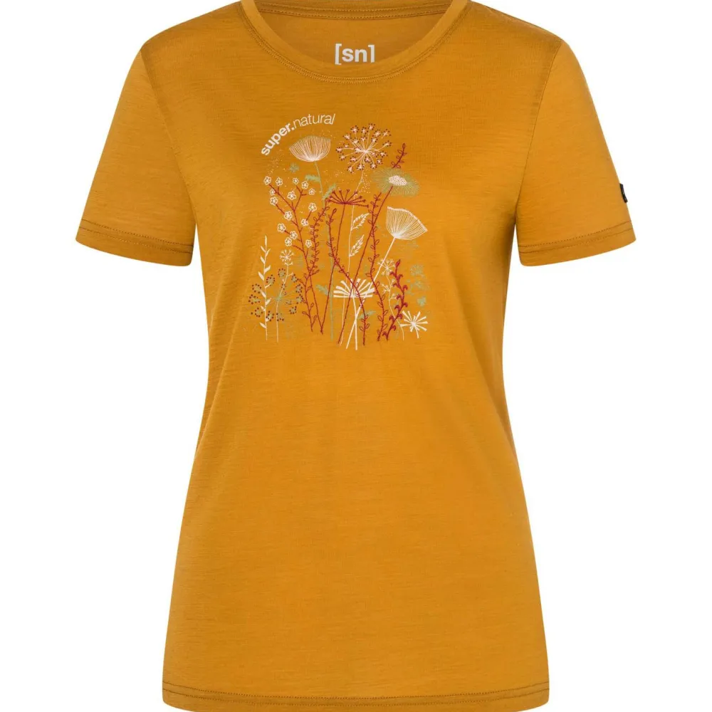 super.natural - Women's Rock Flowers Tee - Merinoshirt New