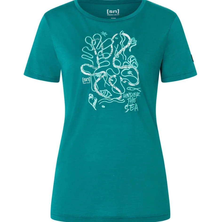 super.natural Alltagsbekleidung|Shirts, Hemden & Longsleeves-- Women's Under The Sea Tee - Merinoshirt