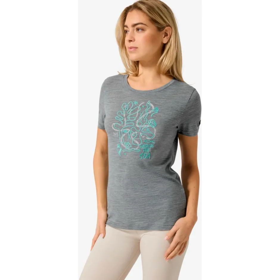 super.natural Alltagsbekleidung|Shirts, Hemden & Longsleeves-- Women's Under The Sea Tee - Merinoshirt