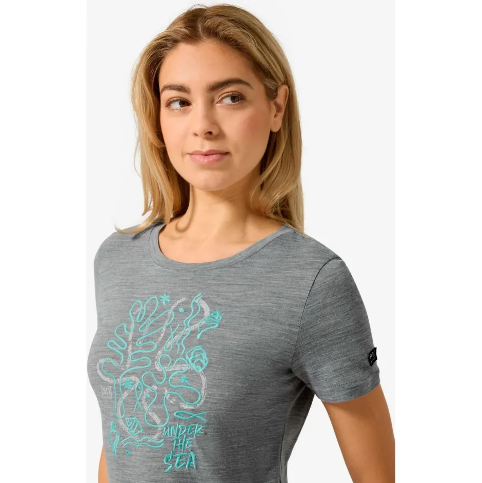 super.natural Alltagsbekleidung|Shirts, Hemden & Longsleeves-- Women's Under The Sea Tee - Merinoshirt