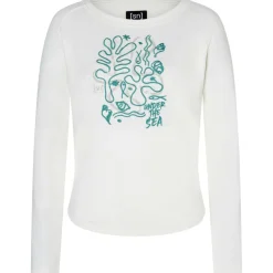 super.natural - Women's Under The Sea Crew - Longsleeve Fresh White / White Stone / Lagoon Green Discount