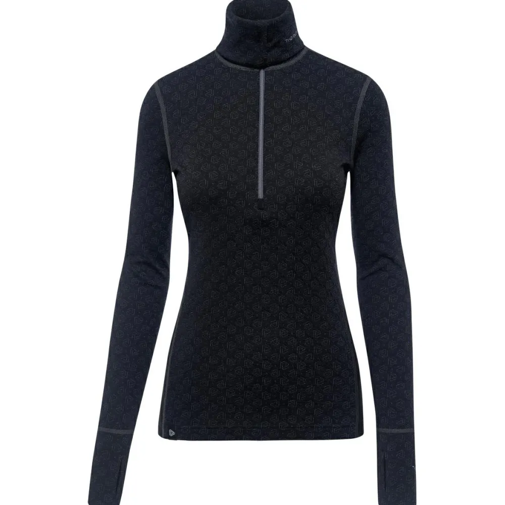 Thermowave - Women's Merino Xtreme L/S 1/2 Zip Turtleneck - Merinounterwäsche Black / Dark Grey Melange Online