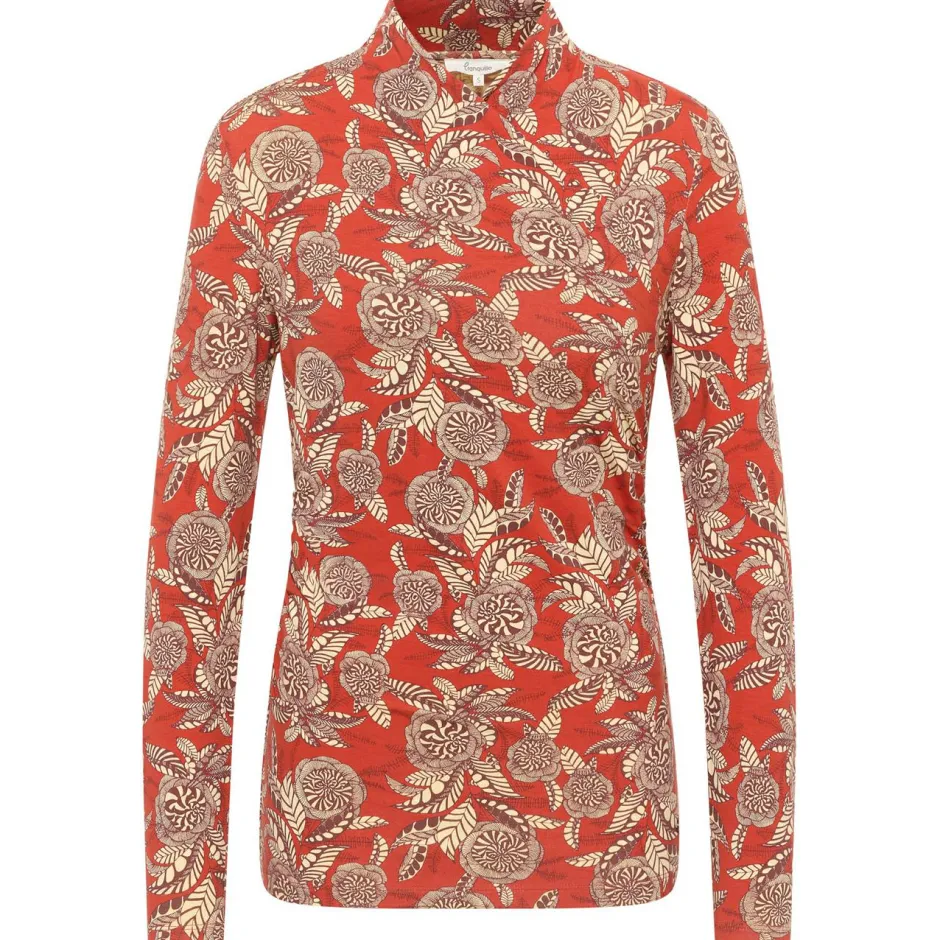 Tranquillo - Woen' Feinine EcoVero-hirt V-Neck - ongeeve