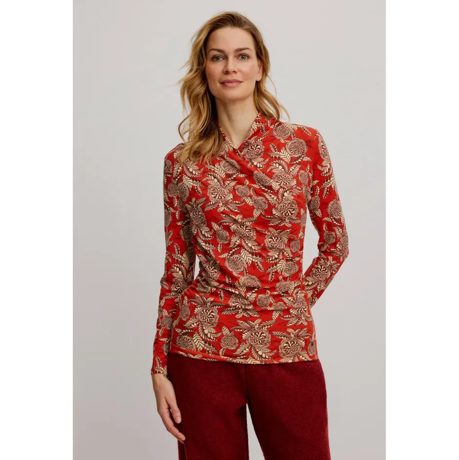 Tranquillo - Woen' Feinine EcoVero-hirt V-Neck - ongeeve