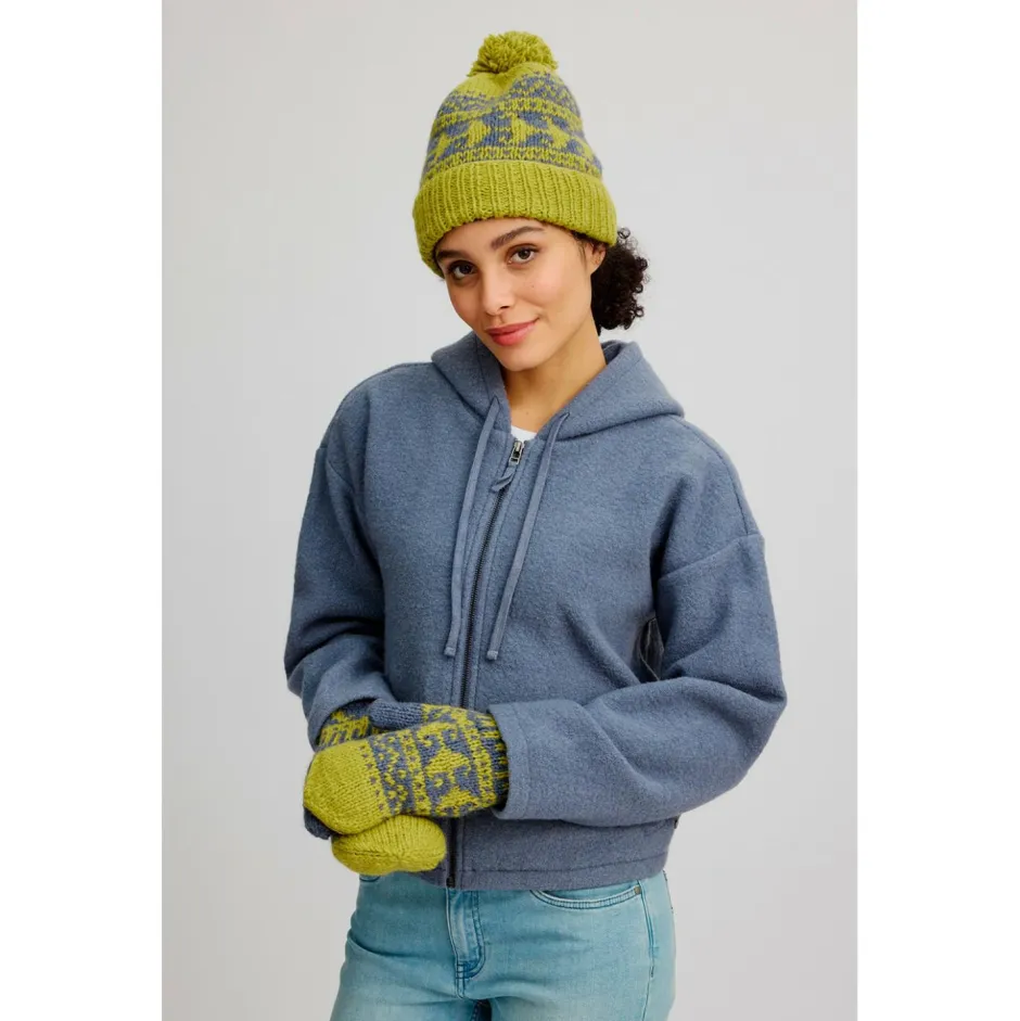 Tranquillo Kopfbedeckungen|Alltagsbekleidung-- Women's Wollmütze mit Bommel - Mütze Smoke