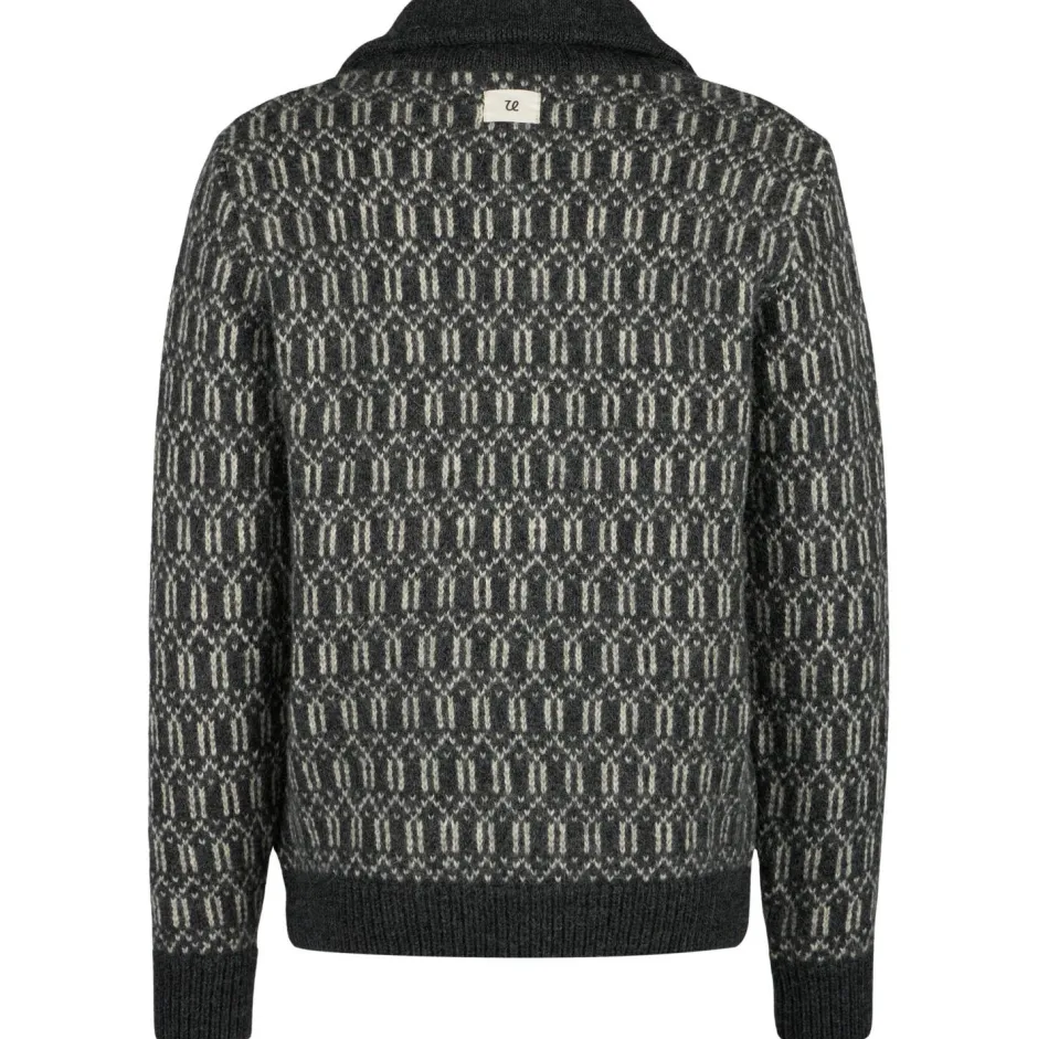 Ulvang Pullover & Hoodies|Pullover & Hoodies-- Echo Half Zip Sweater - Wollpullover Charcoal Melange / Off White