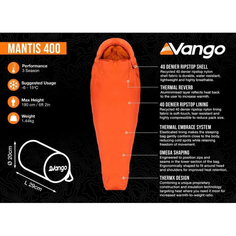 Vango - Mantis 400 - Kunstfaserschlafsack Harissa Outlet
