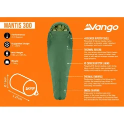Vango Trekkingausrüstung|Kunstfaserschlafsäcke-- Mantis 300 - Kunstfaserschlafsack Pine Green