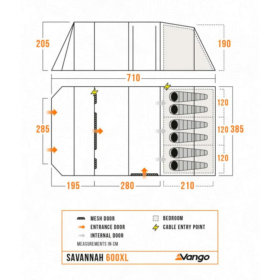 Vango Zelte-- Savannah 600XL Package - Gruppenzelt Deep Blue