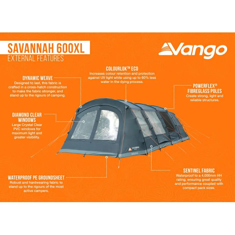 Vango Zelte-- Savannah 600XL Package - Gruppenzelt Deep Blue
