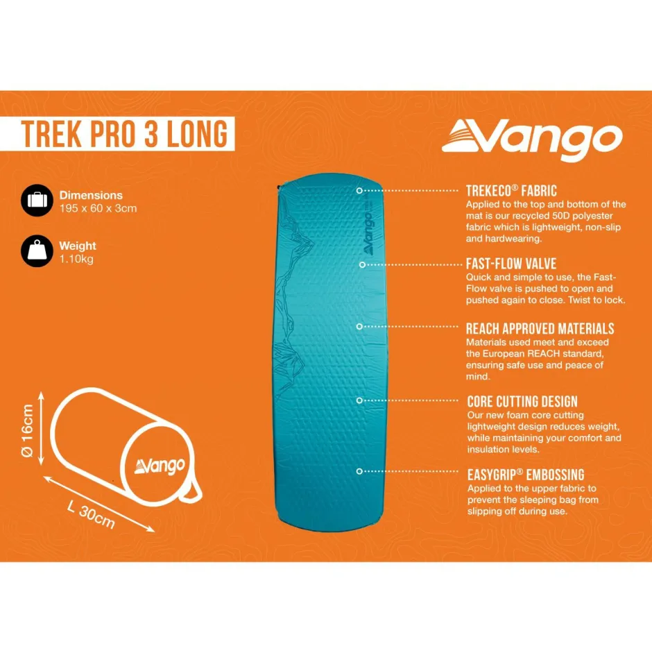 Vango Trekkingausrüstung|Isomatten-- Trek Pro 3 Long - Isomatte Atom Blue
