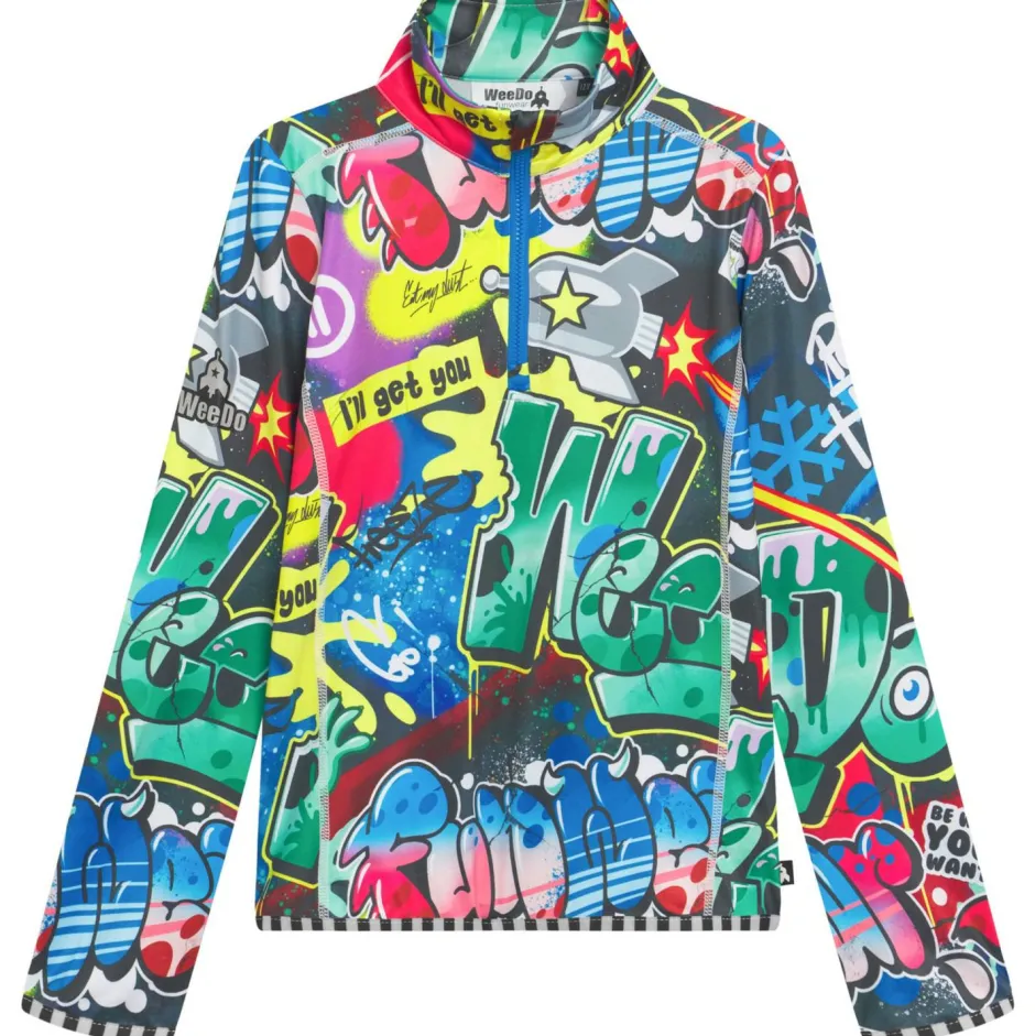 WeeDo Skibekleidung|Shirts, Hemden & Longsleeves-- Kid's Cosmo Sprayprint Thermoshirt - Funktionsshirt Print / Black