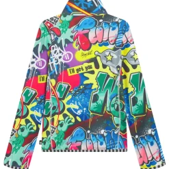 WeeDo Skibekleidung|Shirts, Hemden & Longsleeves-- Kid's Cosmo Sprayprint Thermoshirt - Funktionsshirt Print / Black