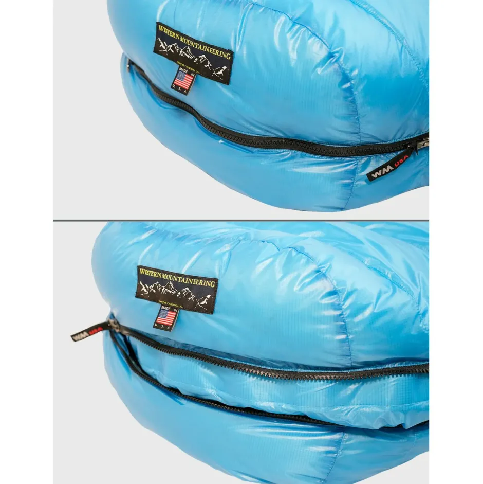 Western Mountaineering Trekkingausrüstung|Daunenschlafsäcke-- Cloudlite - Daunenschlafsack Skyblue / Black