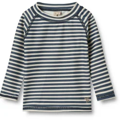 WHEAT Bademode-- Kid's Swim T-Shirt L/S Dilan - Lycra Blue Stripe